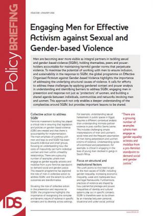 Engaging Men for Effective Activism against Sexual and Gender-based Violence