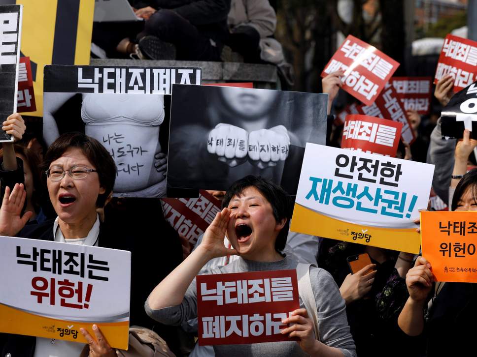 South Korea overturns abortion ban in ‘major step forward’ for women’s rights